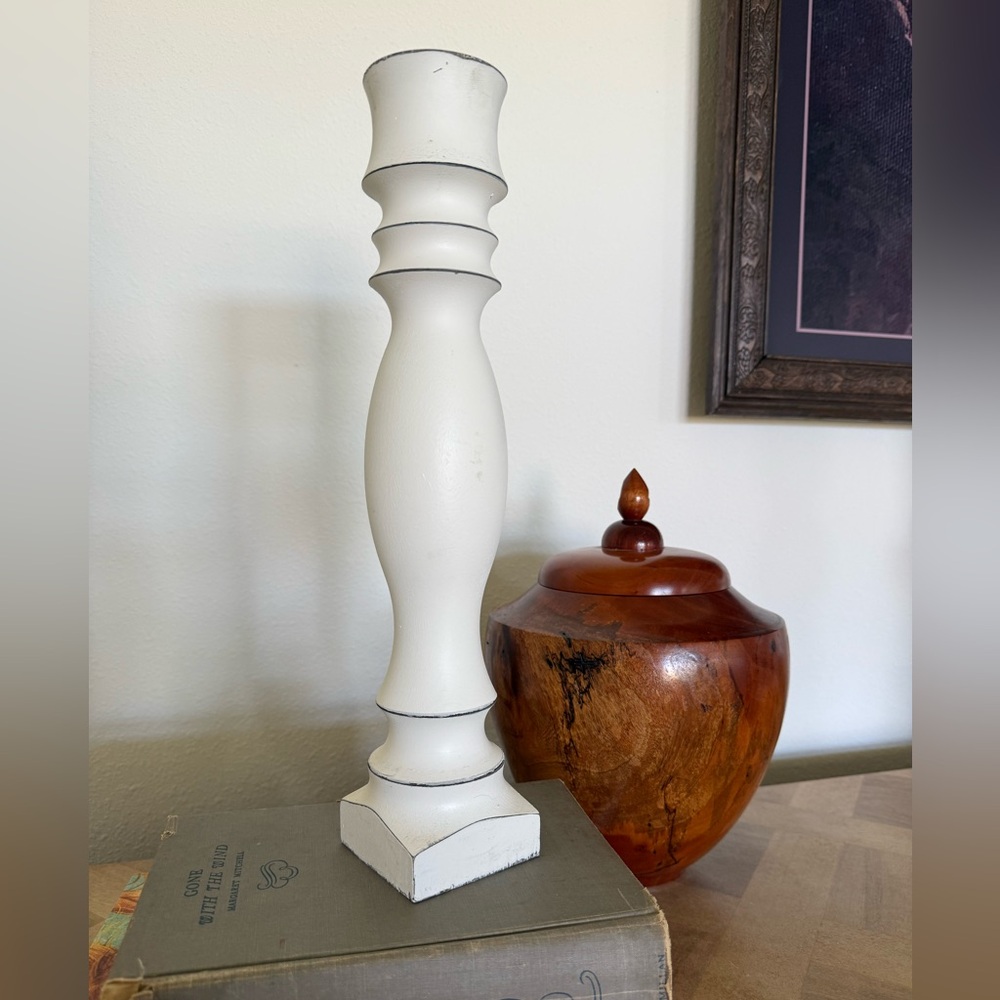 14” Harp Design Co Wooden Candlestick-Signed by Clint Harp